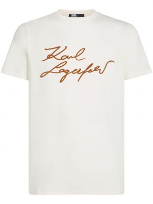 Памучна тениска бродирана Karl Lagerfeld