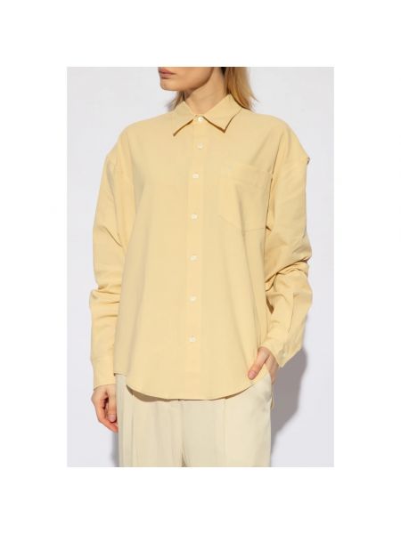 Camisa de algodón Ami Paris amarillo