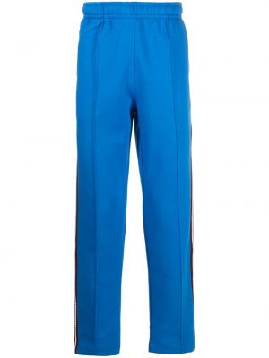 Памучни спортни панталони Lacoste синьо