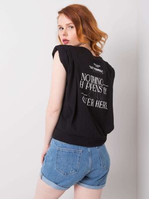 T-krekls ar uzrakstiem Fashionhunters melns