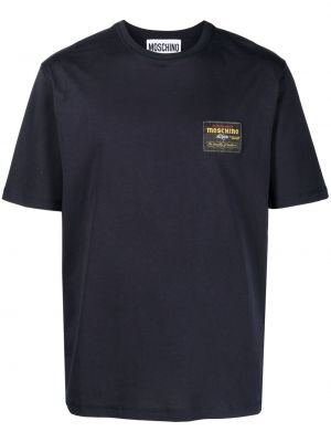 Памучна тениска Moschino синьо
