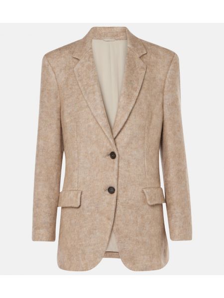 Yün blazer Brunello Cucinelli bej