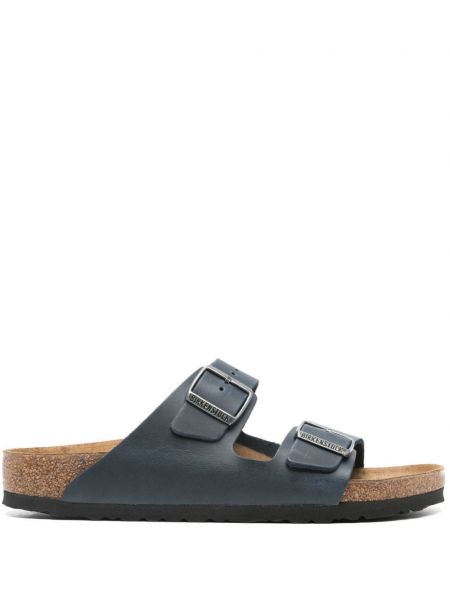 Kožené remienkové sandále Birkenstock modrá