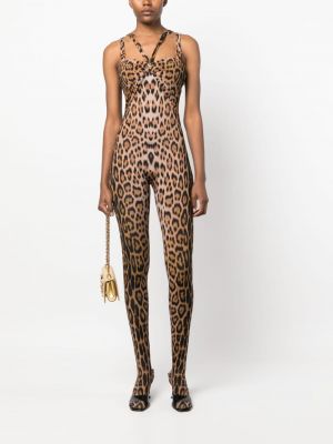 Leopardimustriga mustriline varrukateta pükskostüüm Roberto Cavalli