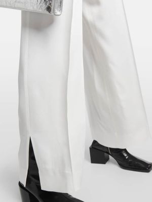 Pantaloni dritti di raso Jil Sander bianco