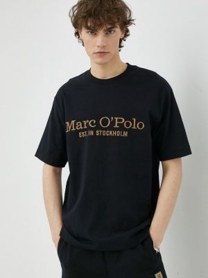 Marc O'Polo pamut póló fekete, nyomott mintás Marc O'polo