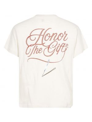 Bavlněné tričko s potiskem Honor The Gift bílé