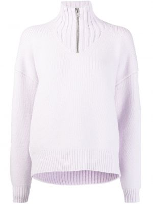 Плетен пуловер с цип Alexander Wang виолетово