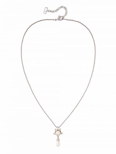 Collar con perlas Christian Dior plateado