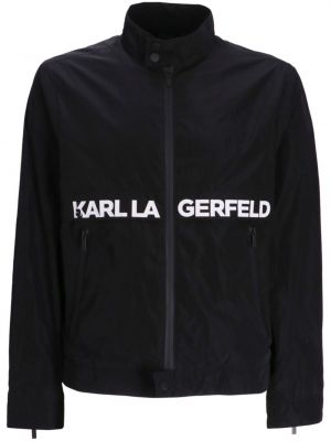 Jakna z zadrgo s potiskom Karl Lagerfeld črna