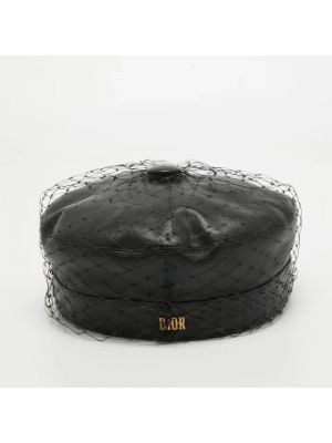 Sombrero de cuero Dior Vintage negro