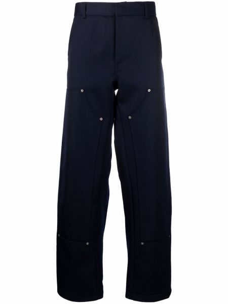 Pantalon droit en coton 424 bleu