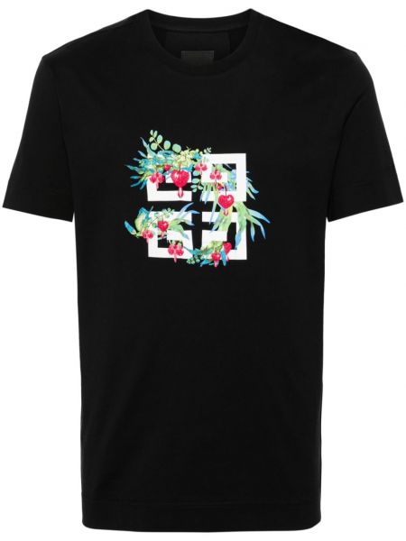 Βαμβακερή μπλούζα με σχέδιο Givenchy μαύρο
