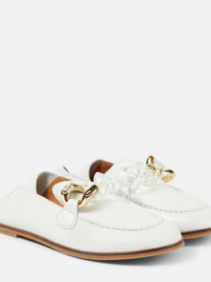 Nahast loafer-kingad See By Chloé valge
