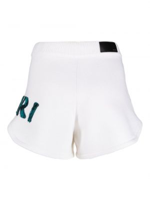 Shorts de sport brodeés en coton Amiri blanc