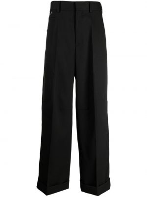 Pantalon droit en laine plissé Undercover noir
