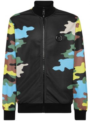 Jacke mit reißverschluss mit camouflage-print Plein Sport schwarz