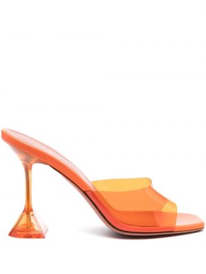 Papuci tip mules transparente Amina Muaddi portocaliu