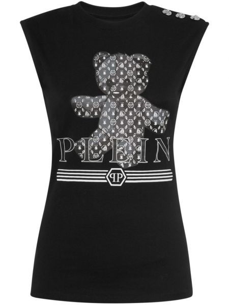 Pamuklu atlet Philipp Plein siyah