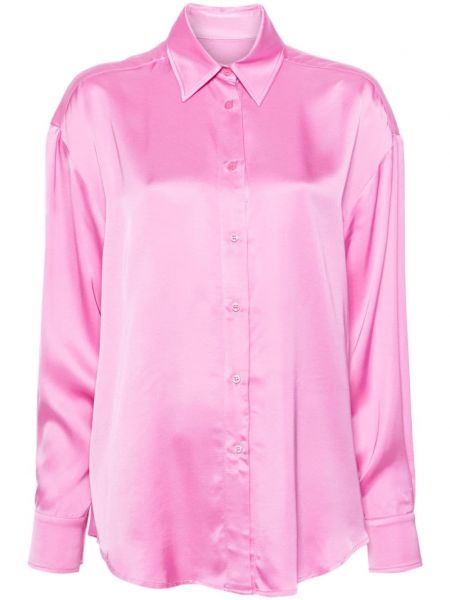 Satenska košulja Chiara Ferragni ružičasta