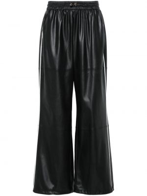 Kožené rovné kalhoty Liu Jo černé