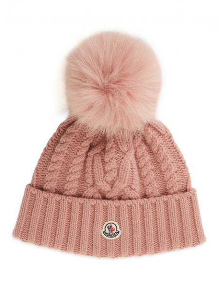 Розовая шапка Moncler