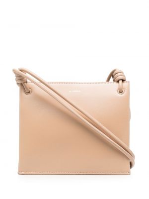 Usnjena crossbody torbica Jil Sander bež