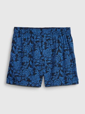 Bombažne kratke hlače s cvetličnim vzorcem Gap modra