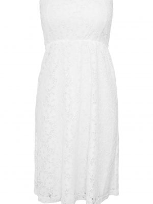 Στράπλες φόρεμα με δαντέλα Uc Ladies λευκό