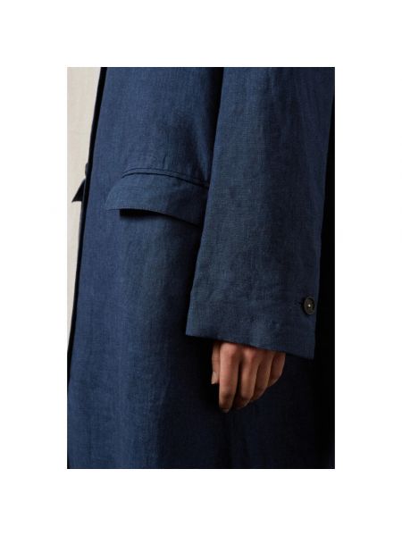 Abrigo de botonadura sencilla de lino Massimo Alba azul