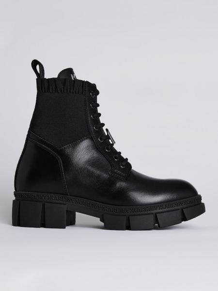 Кожаные ботинки на каблуке Karl Lagerfeld черные