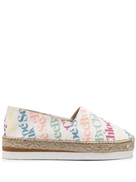 Trykt plattform espadrillos See By Chloe hvit