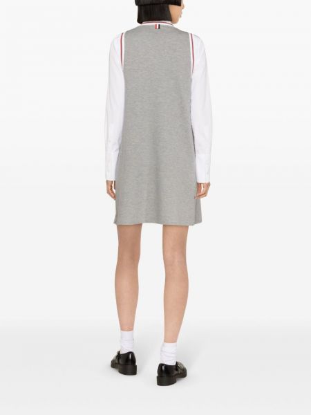 Mini-abito di cotone Thom Browne grigio