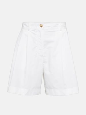 Bombažne bermuda kratke hlače Toteme bela