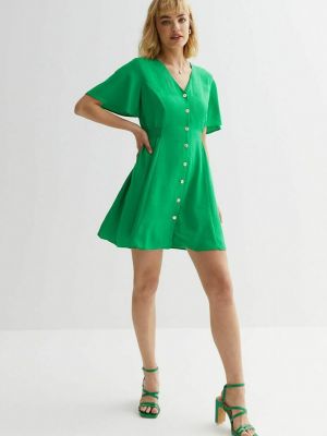 Платье-рубашка New Look зеленое
