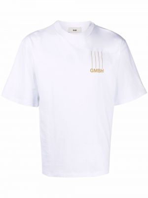 T-shirt z printem Gmbh, biały
