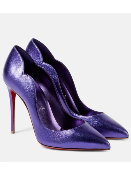 Lær pumps Christian Louboutin lilla