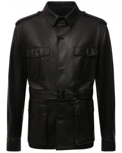 Кожаная куртка Ralph Lauren черная