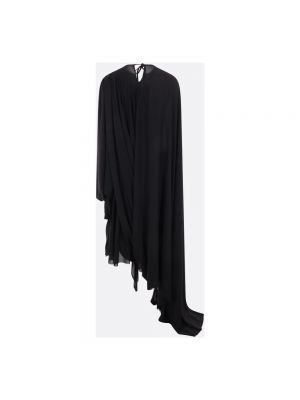Vestido oversized drapeado Balenciaga negro