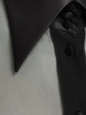 Прозрачна копринена риза от шифон Dolce & Gabbana черно