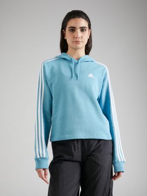 Пуловер на райета с качулка Adidas Sportswear бяло