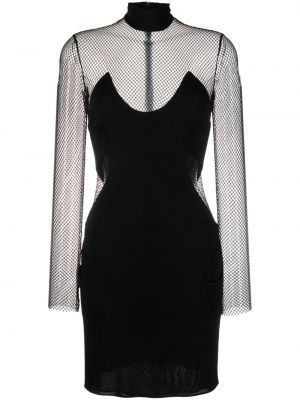 Koktejlkové šaty so sieťovinou Tom Ford čierna