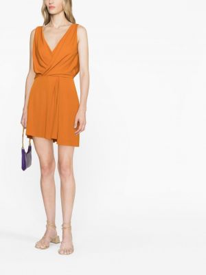 Kleid mit v-ausschnitt mit drapierungen Alberta Ferretti orange