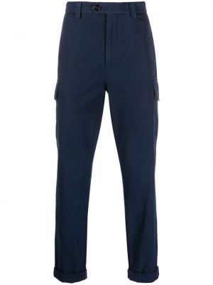Spodnie cargo bawełniane Brunello Cucinelli niebieskie