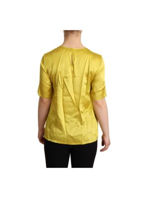 Blusa de seda manga corta Dolce & Gabbana amarillo