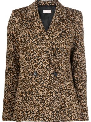 Leopard trykt lang blazer Liu Jo brun