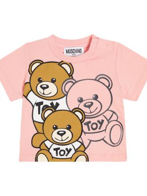 Trøje bomuld t-shirt for piger Moschino Kids pink