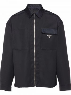 Zip nylon skjorte Prada svart