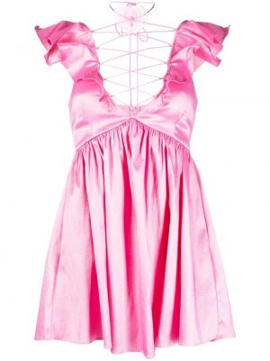 Κοκτέιλ φόρεμα με κορδόνια με δαντέλα For Love And Lemons ροζ