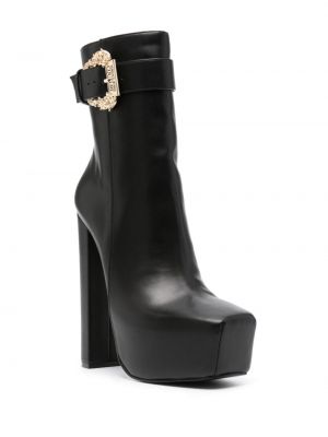Kotníkové boty na platformě s přezkou Versace Jeans Couture černé